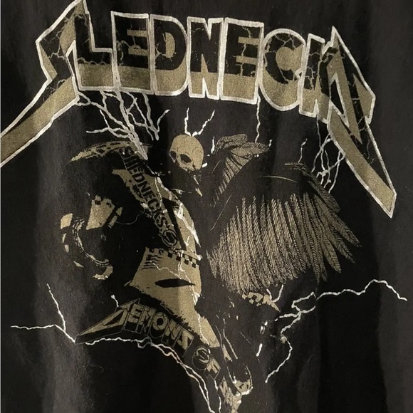 SLEDNECKS SNOWMOBILE Lot Of 2 BLACK T-SHIRTS Graphics Size Medium - Picture 2 of 10